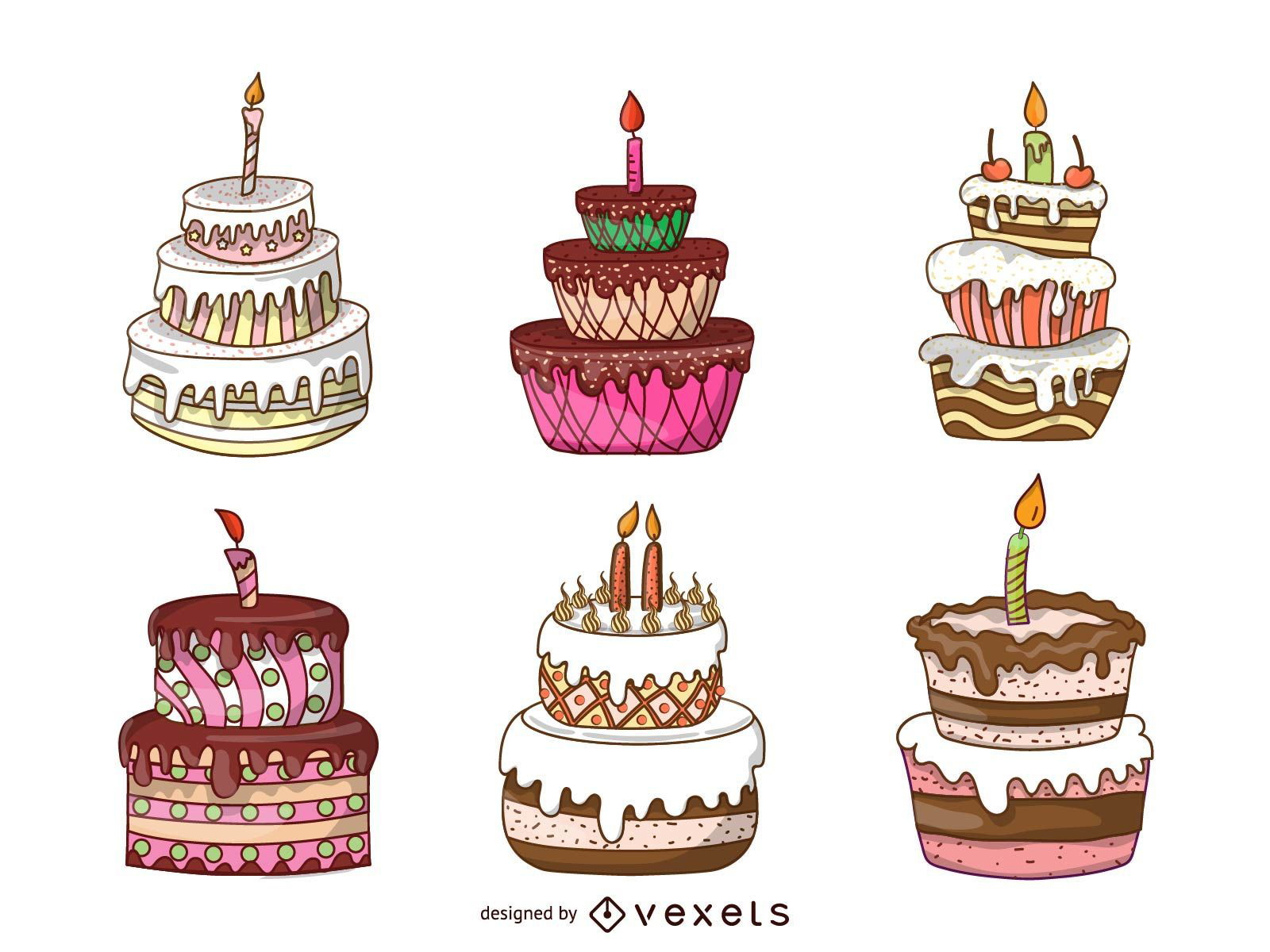 Free Birthday Cake Illustration (PSD)