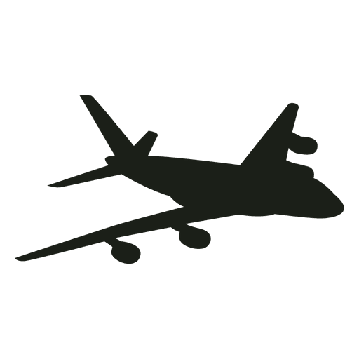 Airplane in flight transport silhouette
