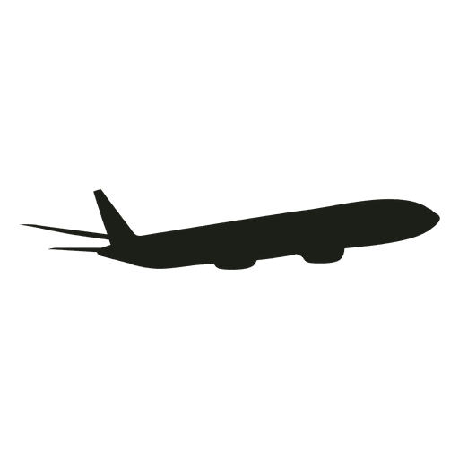 Vista lateral da silhueta ascendente do avião Desenho PNG