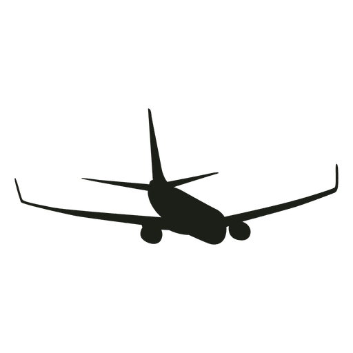 Flache Silhouette des Flugzeugs PNG-Design