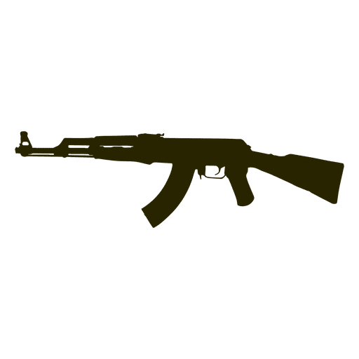 Ak47 assault rifle silhouette PNG Design