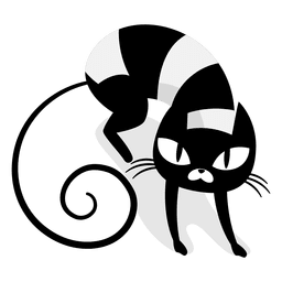 Cartoon Black Cat Icon PNG & SVG Design For T-Shirts