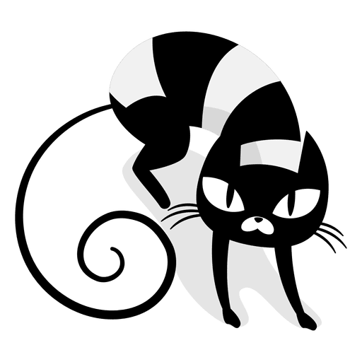 Desenho de gato preto zangado Desenho PNG