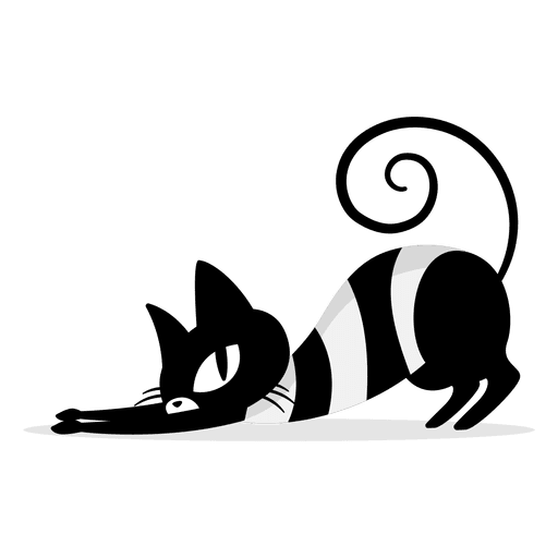 Schwarze Katze die Karikatur verkratzt PNG-Design