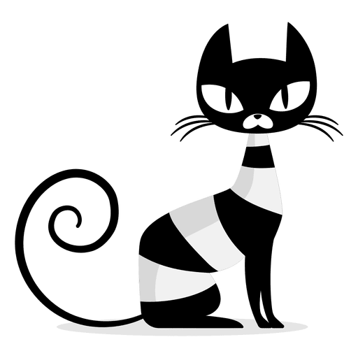 Black cat sitting cartoon PNG Design