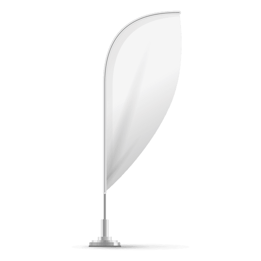 Bandera convexa pluma en blanco Diseño PNG