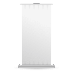Vista frontal de bandeira de rolo em branco Desenho PNG