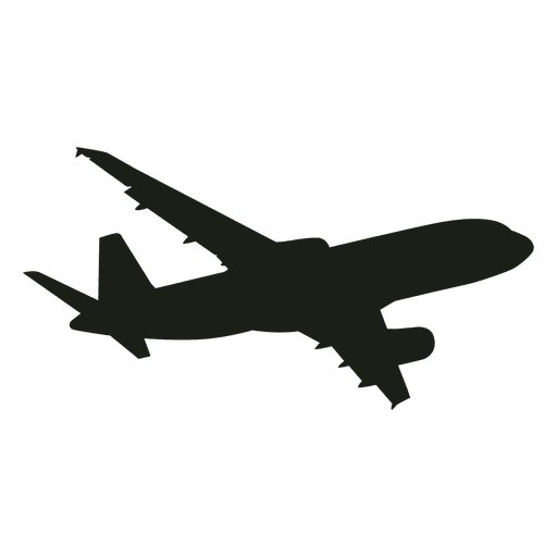 Silhueta voadora de avião simples Desenho PNG