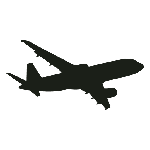 Silueta de vuelo de avión simple Diseño PNG