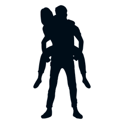 Tragende Freundin des Jungen auf hinterem Schattenbild PNG-Design