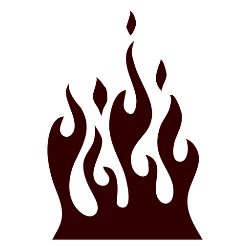 Icono de silueta de fuego ardiente