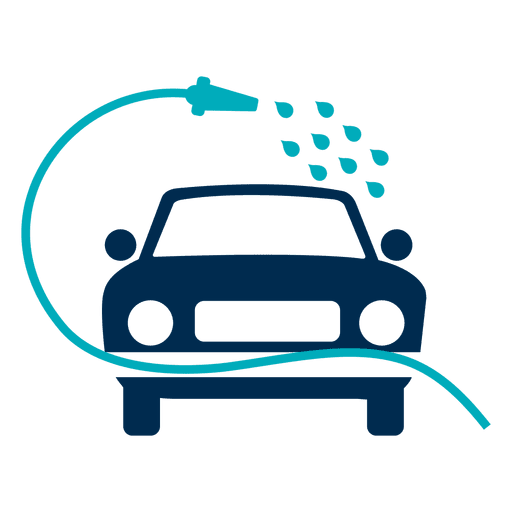 Auto gewaschen mit Schlauchsymbol PNG-Design