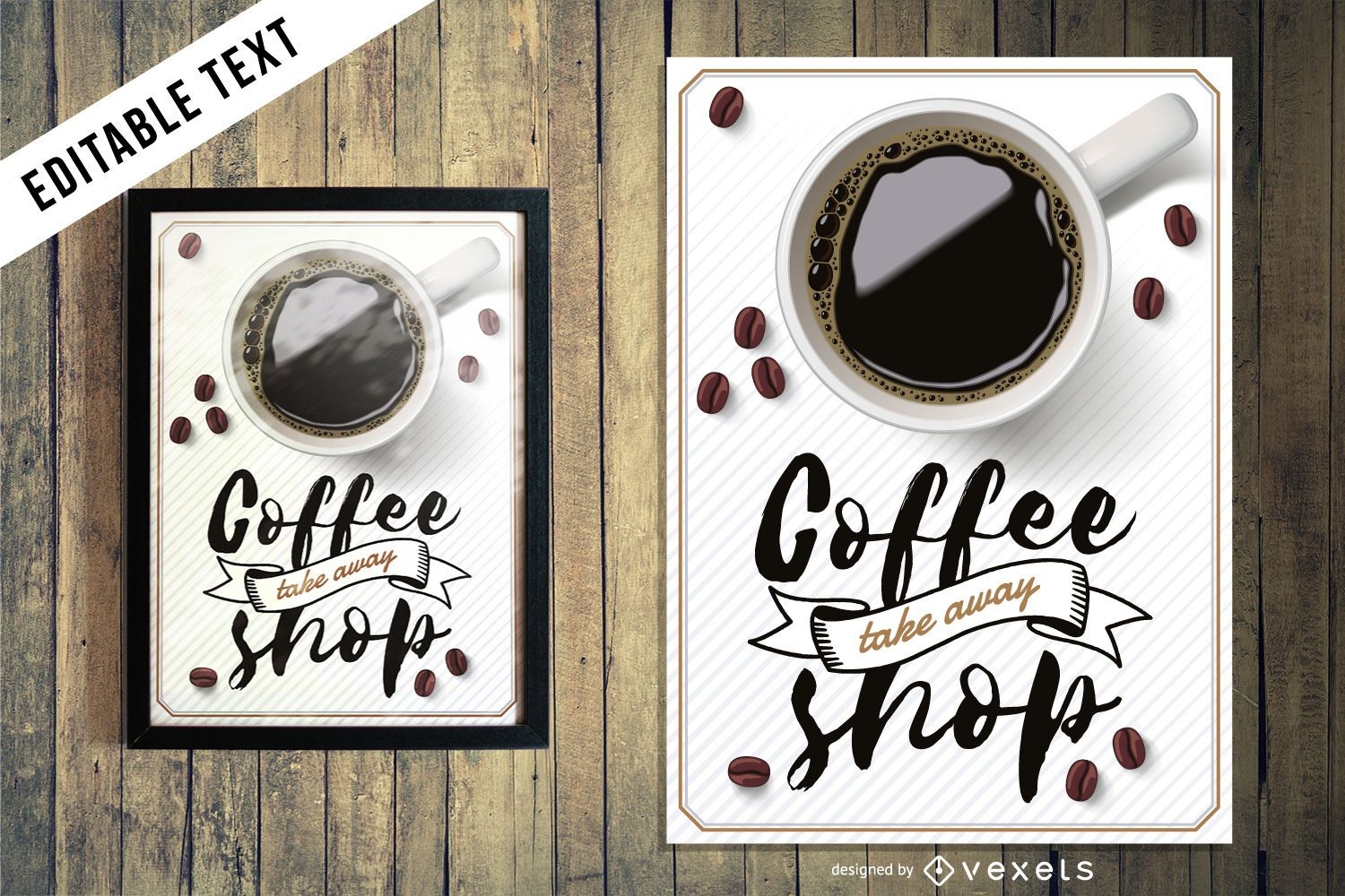 Calligraphic coffee sign with editable text