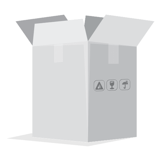 Karton mit Verpackungsschildern PNG-Design