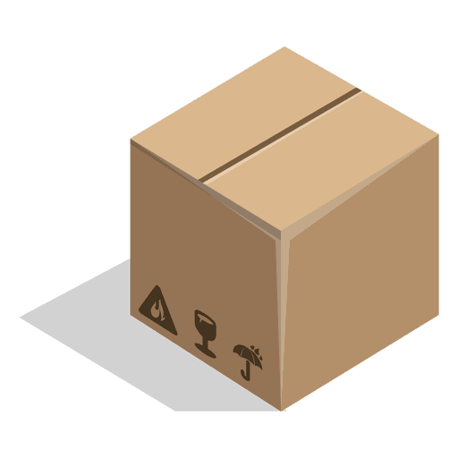 Caixa fechada com sinais de pacote Desenho PNG