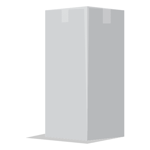 Closed rectangular white cardboard box PNG Design