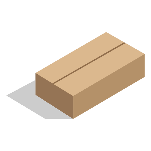 Closed shallow cardboard box PNG Design