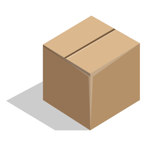 Closed square cardboard box