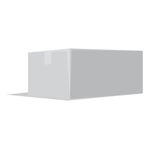 Closed white shallow cardboard box PNG Design