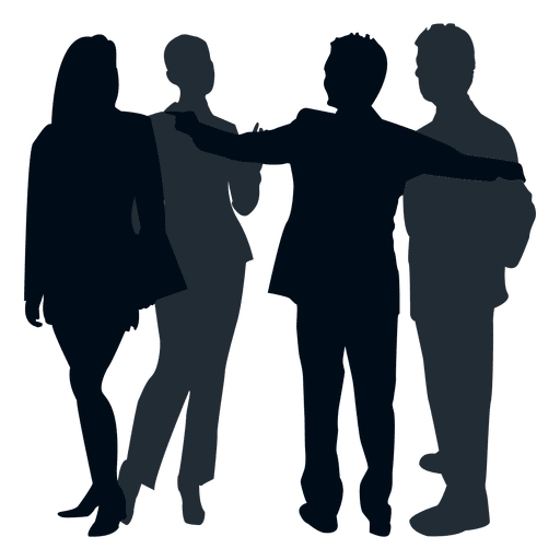 Colleague group silhouette PNG Design