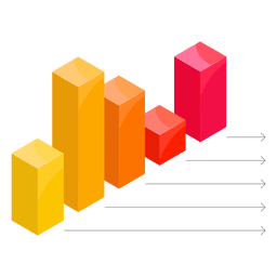 Gráfico de colunas com setas Desenho PNG