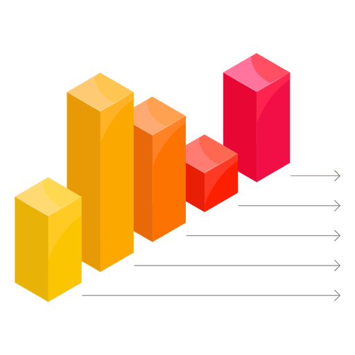 Gráfico de columnas con flechas Diseño PNG