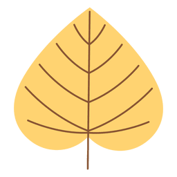 Hoja de otoño amarilla cordada Diseño PNG