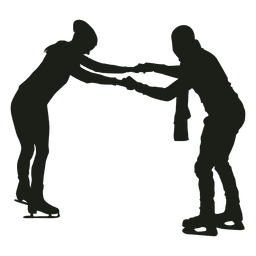 Couple ice skating silhouette PNG Design