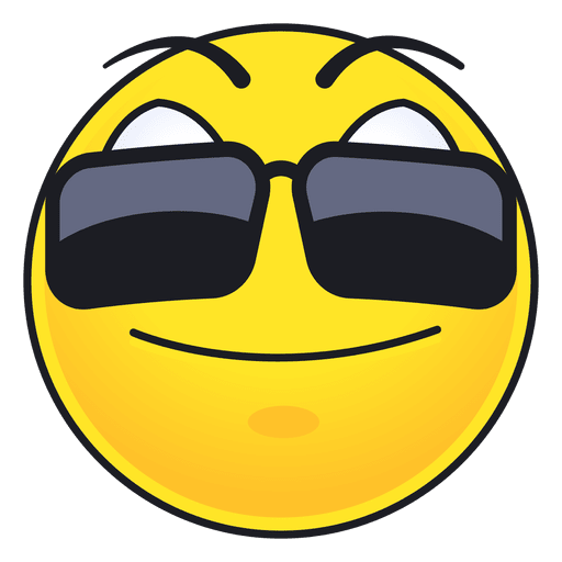 Cute sun glasses emoticon - Transparent PNG & SVG vector file