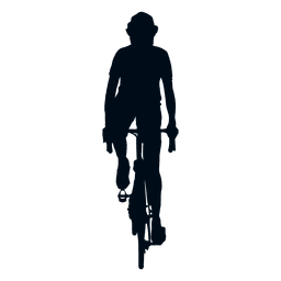 Cyclist silhouette front view Transparent PNG