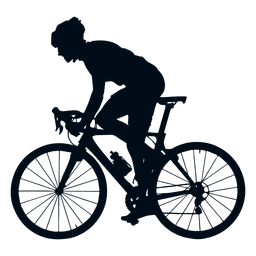 Cyclist silhouette side view Transparent PNG