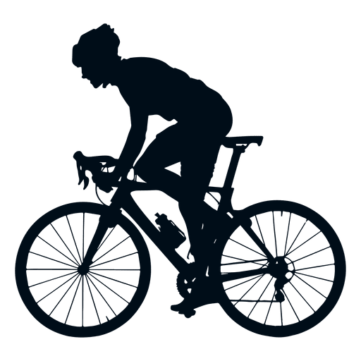 Cyclist silhouette side view PNG Design