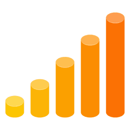 Gráfico de columnas de cilindros Diseño PNG