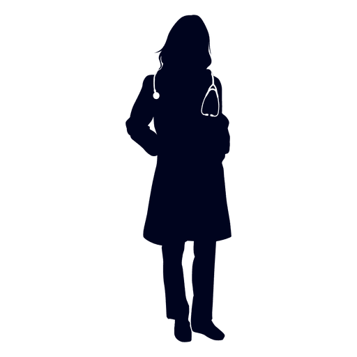 Doctor hands in pockets silhouette