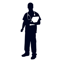 Doctor holding book silhouette PNG Design Transparent PNG