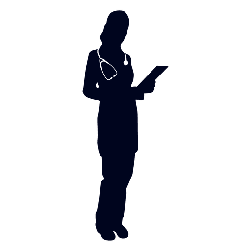 Doctor holding file silhouette
