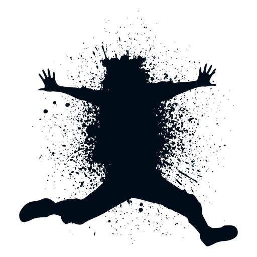 Eagle spread jump splash paint silhouette PNG Design