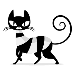 Cartoon Black Cat Icon PNG & SVG Design For T-Shirts