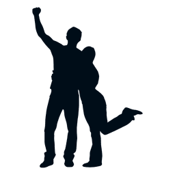 Family couple cheering silhouette Transparent PNG