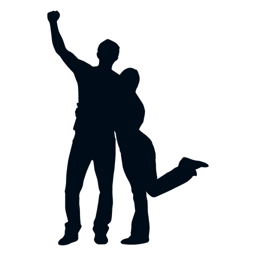 Download Family couple cheering silhouette - Transparent PNG & SVG vector file