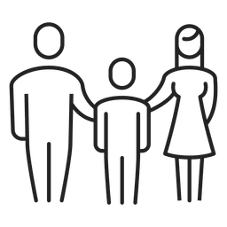 Família com menino derrame Desenho PNG