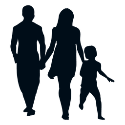 Familie mit Kinderschattenbild PNG-Design