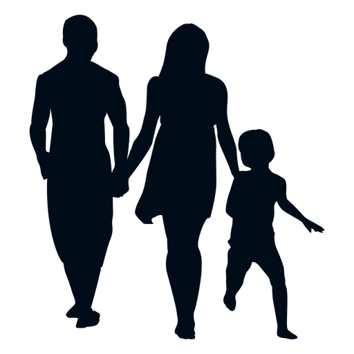 Familie mit Kinderschattenbild PNG-Design