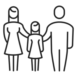 Família com menina derrame Desenho PNG