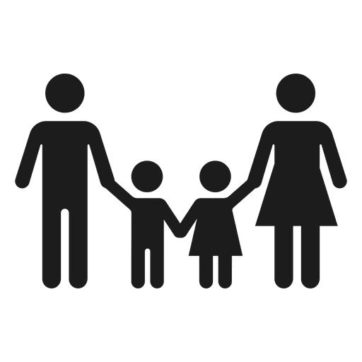 Família, com, dois filhos, ícone - Baixar PNG/SVG Transparente