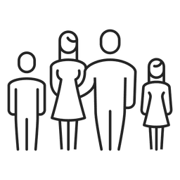 Família com dois filhos AVC Desenho PNG