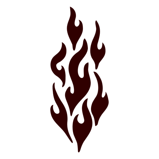 Fire isolated silhouette PNG Design