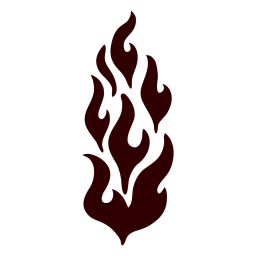 Icono de silueta aislado de fuego