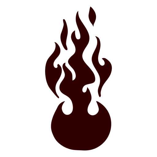 Icono de silueta de fuego