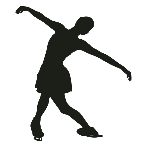 Girl figure skating silhouette PNG Design